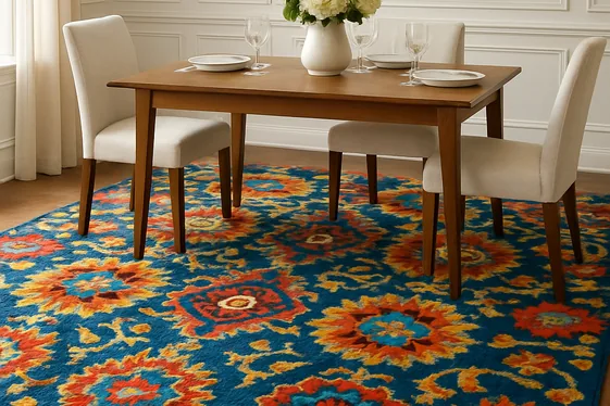 Add a Bold Area Rug for Texture and Color illustration