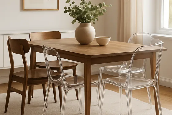 Mix Vintage and Modern Chairs for Character illustration