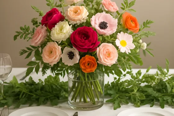 Use Fresh Flowers and Greenery as Centerpieces illustration