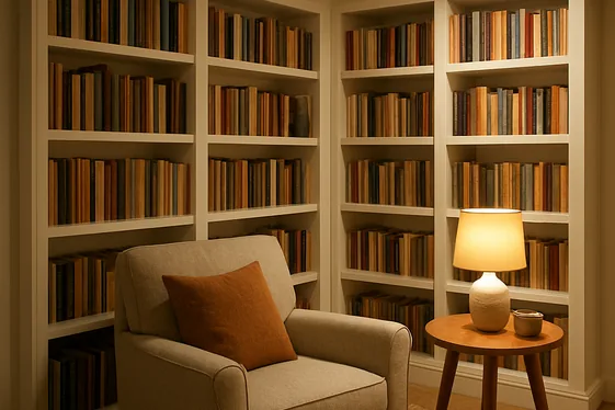 Create a Cozy Reading Nook with Built-In Shelves illustration