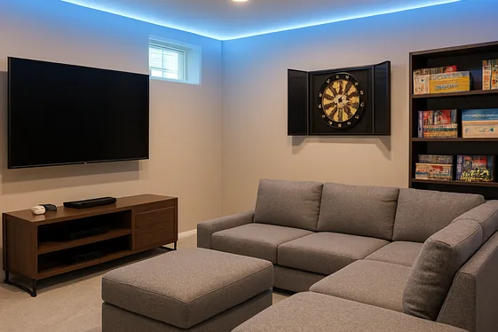 Create a Multi-Purpose Media and Game Room illustration