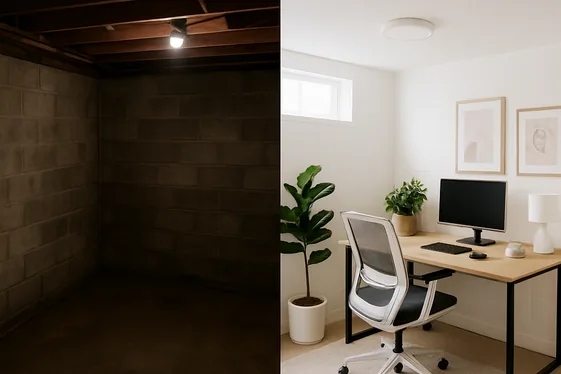 Transform Your Basement into a Chic Home Office illustration