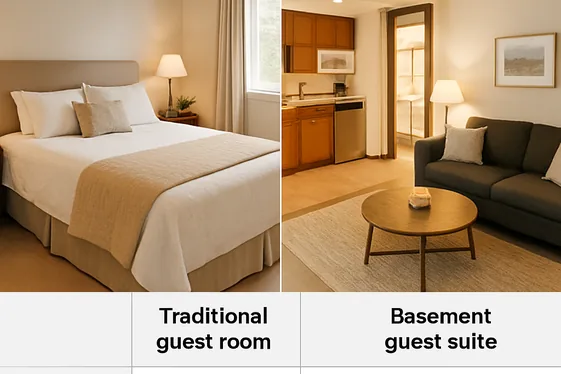 Maximize Space with a Basement Guest Suite illustration