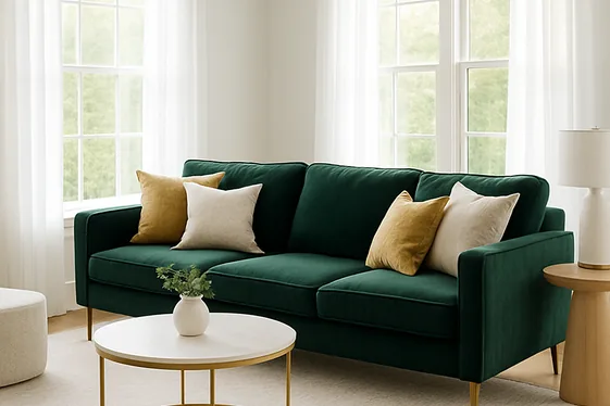 Quick Tips for Brightening Up a Dark Green Couch illustration