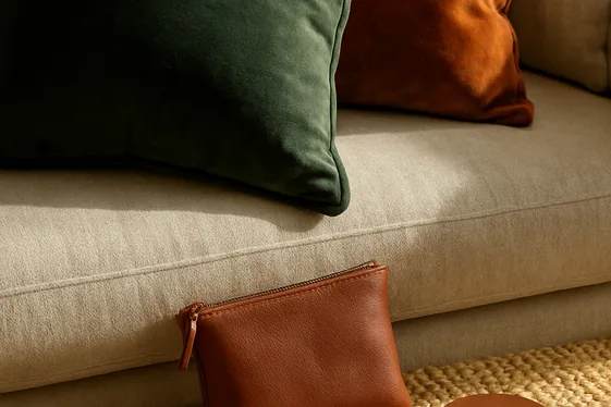 Layering Textures to Enhance a Green Couch illustration