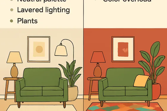 Do’s and Don’ts of Decorating Around a Green Couch illustration
