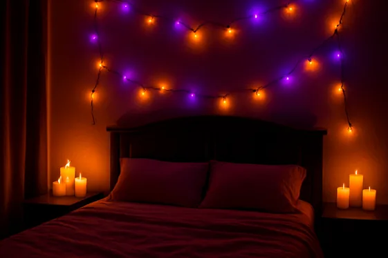 Create Ambient Lighting with Candles and String Lights illustration