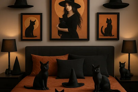 Incorporate Black Cats and Witch Themes illustration
