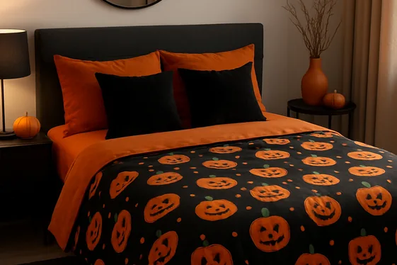 Incorporate Classic Halloween Colors with Bedding illustration