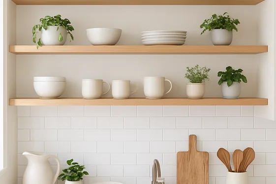 Incorporate Open Shelving to Enhance Airiness illustration