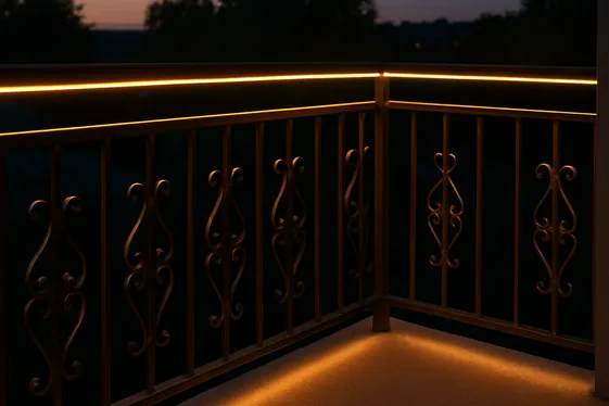 Iron Railings with Integrated Lighting illustration