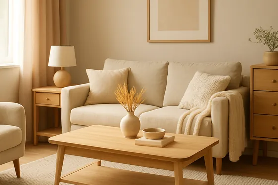 Incorporate Light Wood Furniture for Warmth illustration