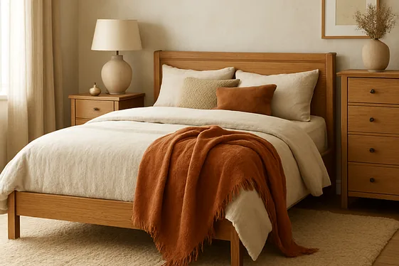 Layer Oak with Cozy Rugs and Throws illustration