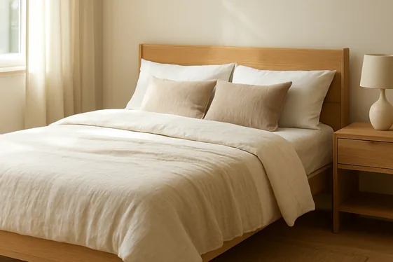 Incorporate Oak Bed Frames with Soft Textiles illustration