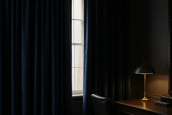Heavy Drapes in Deep Tones to Control Light and Depth illustration