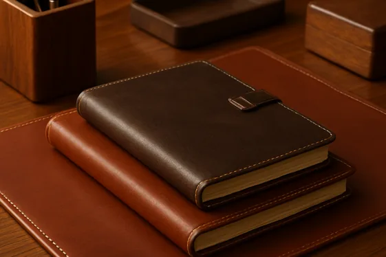 Leather-Bound Journals and Accessories for Subtle Texture illustration