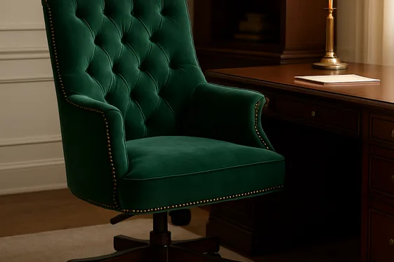 Velvet Upholstered Office Chair for Comfort and Style illustration