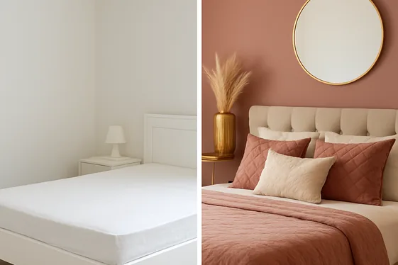 Before and After: Transforming a Dull Room with Pink illustration