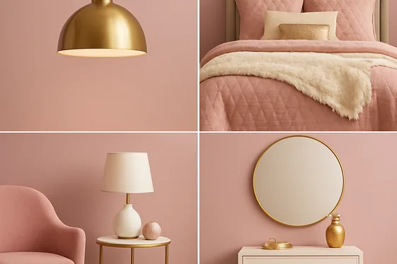 Steps to Build a Pink and Gold Bedroom Design illustration