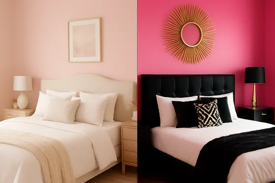 Pink Hues: Pastels vs. Brights Comparison illustration