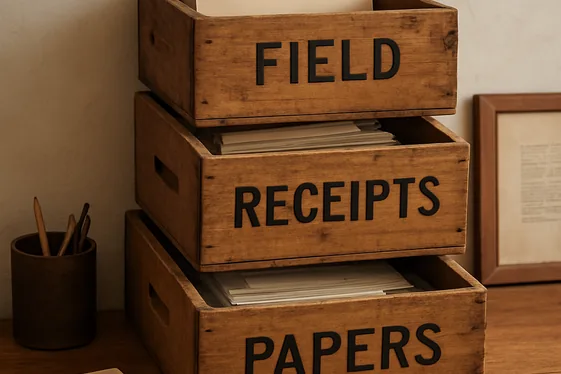 Organize with Vintage Wooden Crates and Boxes illustration