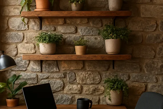 Create a Feature Wall with Exposed Brick or Stone illustration