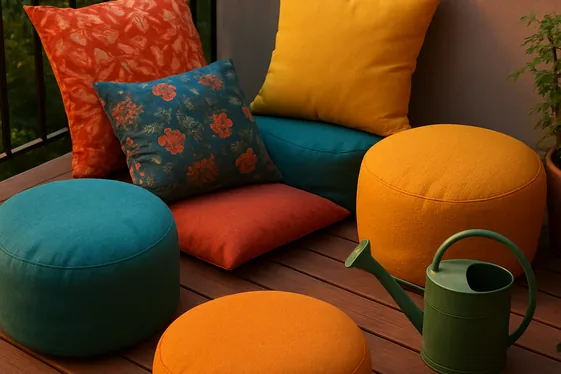 Mix Cushions and Poufs for Flexible Seating illustration