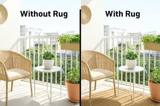Add a Small Outdoor Rug for Defined Zones illustration