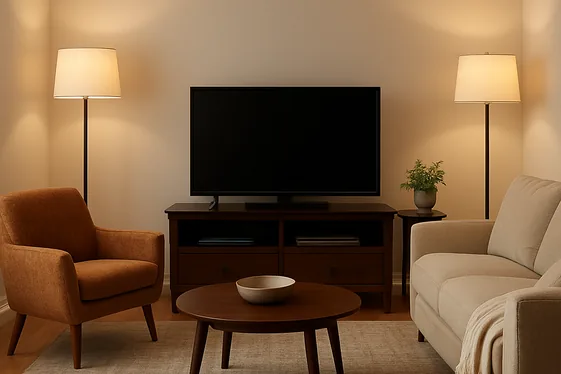 Create Zones with Rugs and Lighting illustration