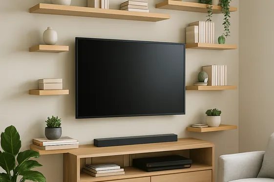 Incorporate Floating Shelves for Storage illustration