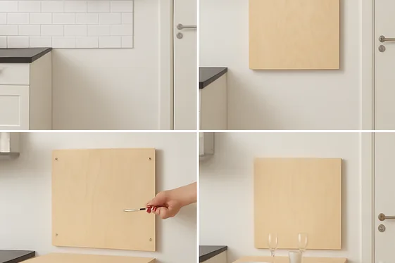 Steps to Create a Fold-Down Dining Table for Tight Spaces illustration