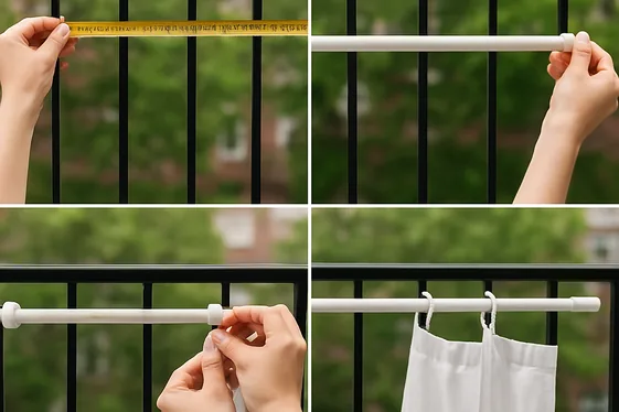 Easy-to-Install Tension Rod Curtains for Renters illustration