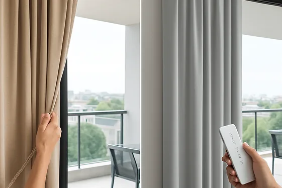 Motorized Balcony Curtains for Convenience illustration