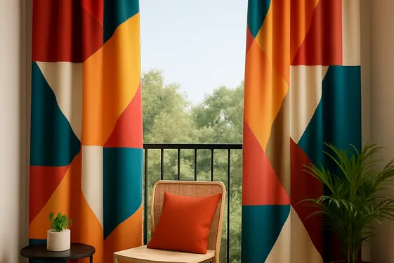 Color-Blocking Curtains for a Modern Twist illustration