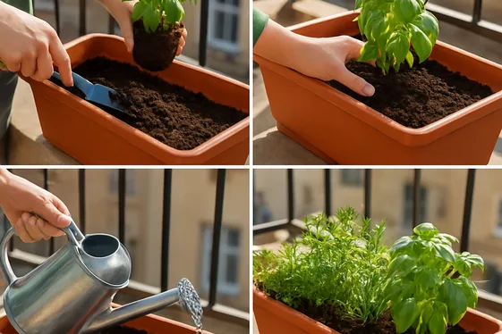Steps to Install a Balcony Herb Garden illustration