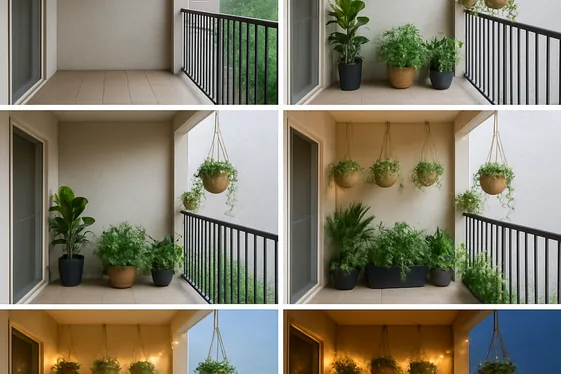 Before and After: From Empty Balcony to Green Oasis illustration