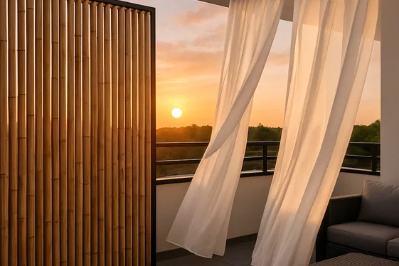Choose Between Privacy Screens and Curtains illustration