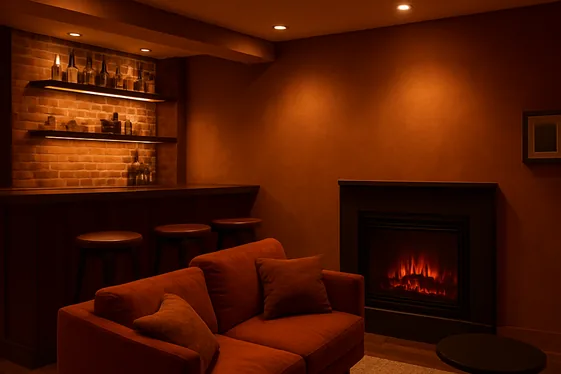 Create a Cozy Fireplace Bar Corner illustration