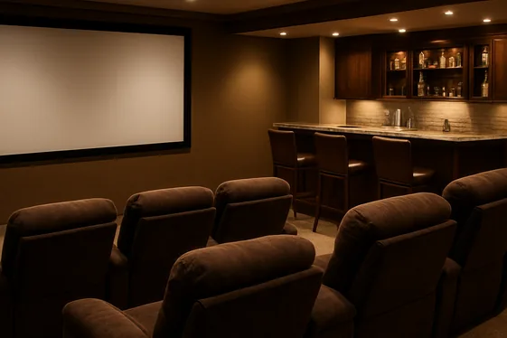 Set Up a Home Theater and Bar Combo illustration