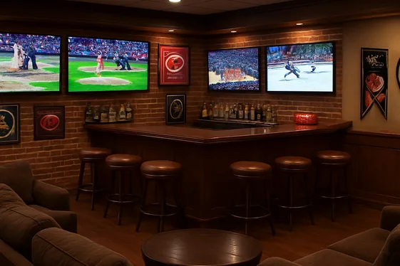 Design a Sports-Themed Bar for Game Day Fun illustration