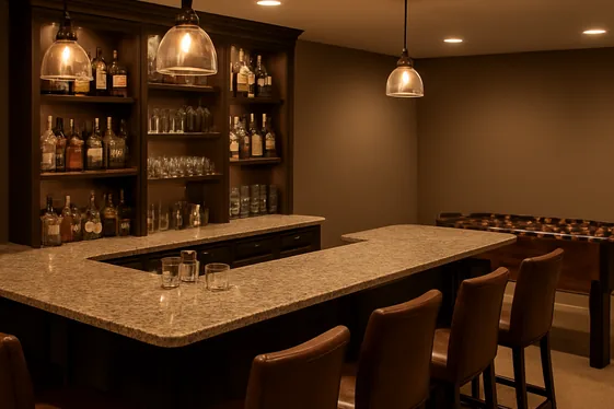 Basement Bar and Game Room for Social Nights illustration