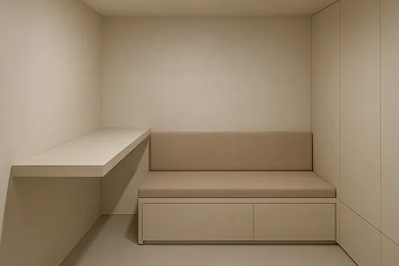 Opt for Minimalist, Built-in Furniture illustration