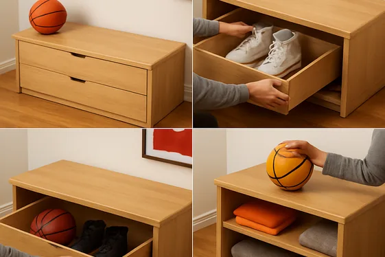 Multi-Functional Furniture with Sports Storage illustration