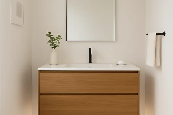 Add Floating Vanities to Maximize Floor Space illustration