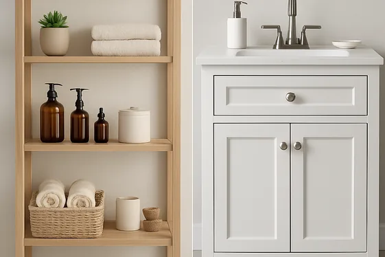 Replace Bulky Cabinets with Open Shelving illustration