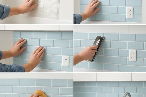 Step-by-Step Guide to Installing a Coastal Backsplash illustration