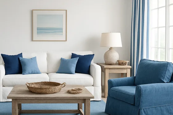 Mixing White and Blue for Classic Coastal Style illustration