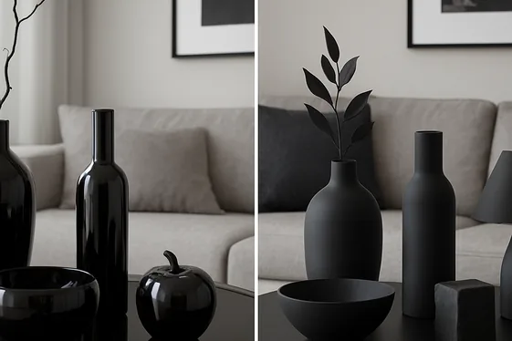 Glossy vs. Matte Black Decor: A Side-by-Side Look illustration