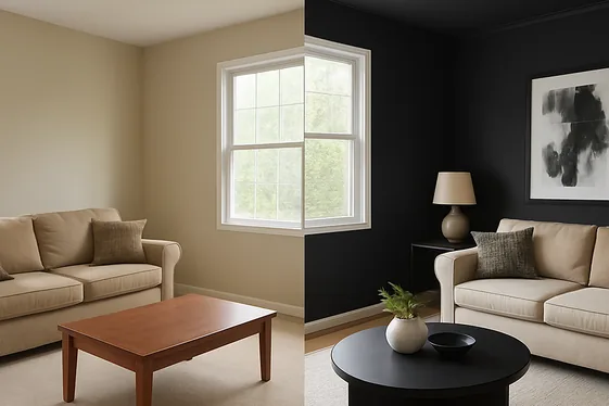Before and After: From Dull to Dramatic Black Walls illustration
