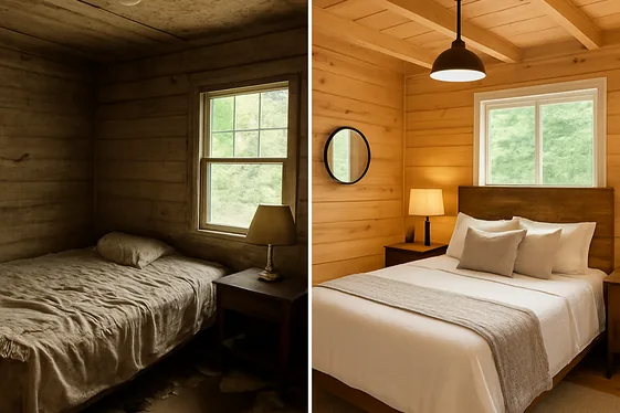 Before and After: Refreshing an Old Cabin Bedroom illustration
